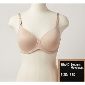 Modern Movement Women Bra 38D Beige T Shirt Underwired Strap Lightly Lined Tan